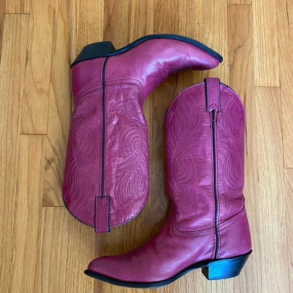SUPER RARE RASPBERRY PINK COWBOY BOOTS - Picture 7 of 12